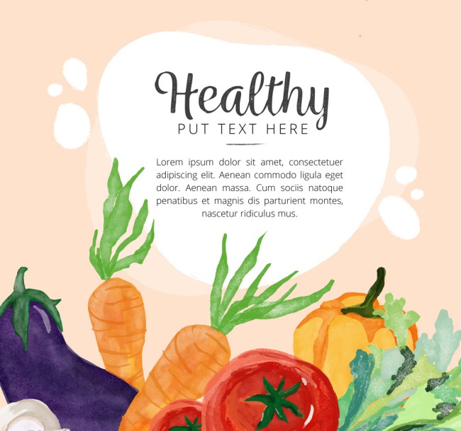 水彩绘健康蔬菜矢量素材16图库网精选