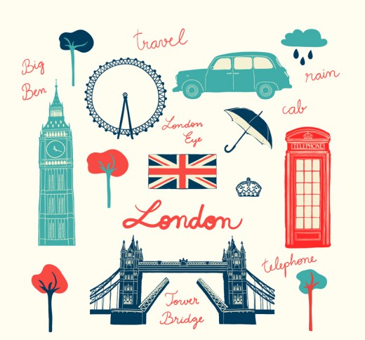 10款英国伦敦旅行元素矢量素材16素材网精选