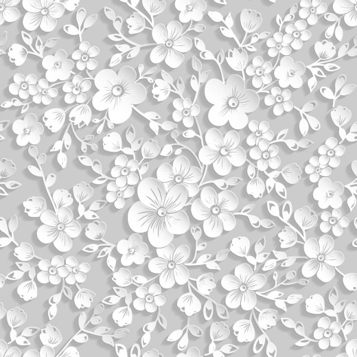 白色纸质花枝无缝背景矢量图素材中国网精选
