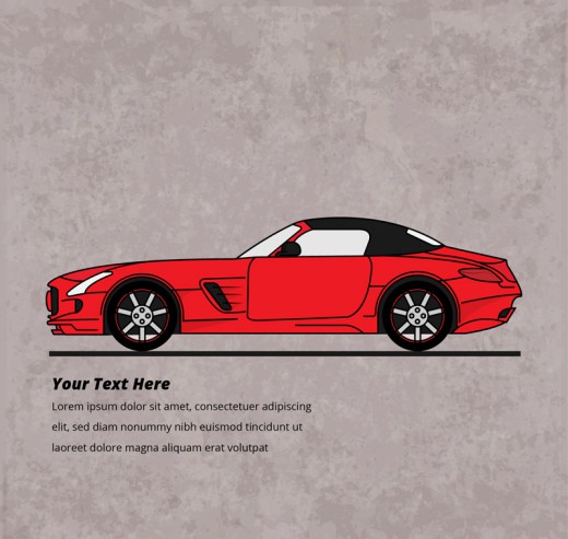 时尚红色轿车设计矢量素材16图库网精选
