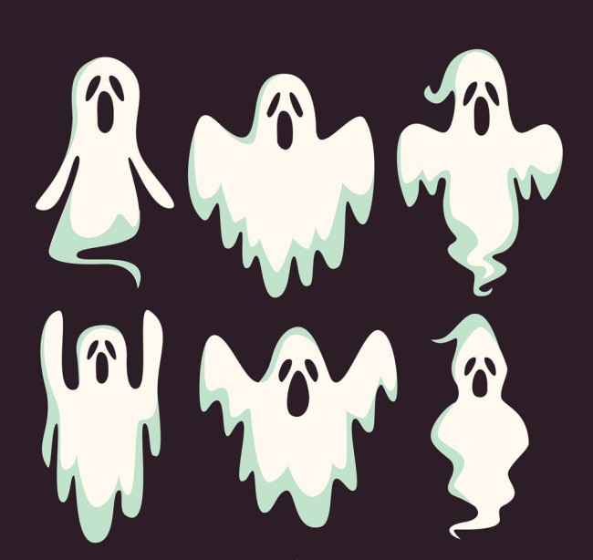 6款白色幽灵设计矢量素材16素材网精选