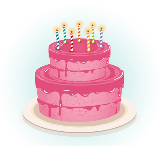 粉色生日蛋糕矢量素材素材中国网精选