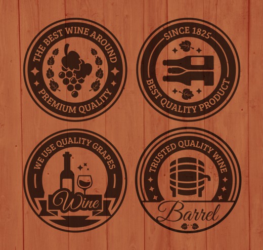 4款复古葡萄酒标签矢量素材16设计
