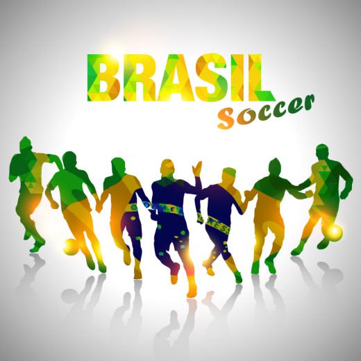 动感巴西世界杯海报矢量素材素材中