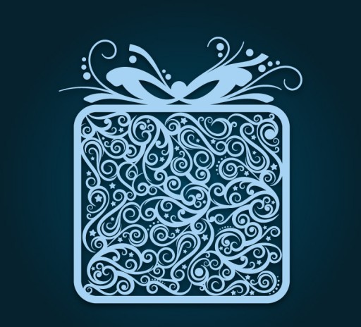 蓝色花纹礼盒矢量素材16设计网精选
