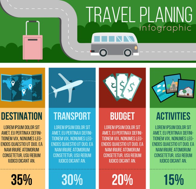 创意旅行计划信息图矢量素材16设计