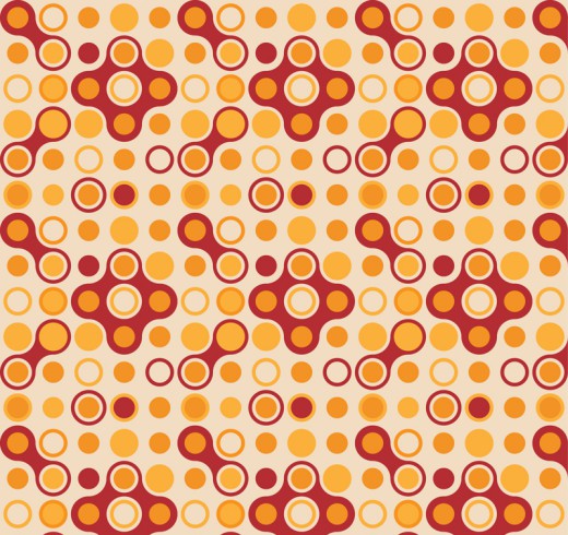 橙色圆形无缝背景矢量图普贤居素材网精选