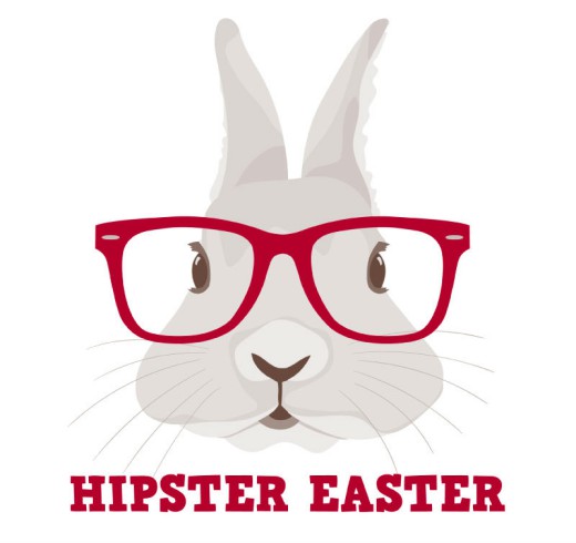 戴红色眼镜框的兔子头像矢量素材16图库网精选