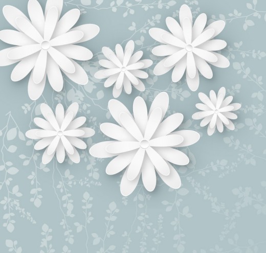 白色花朵剪贴画矢量素材16设计网精