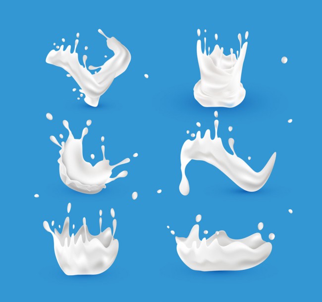 6款白色动感牛奶设计矢量图素材天