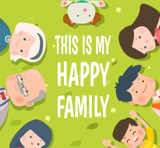 幸福家族人物框架矢量素材16设计网精选