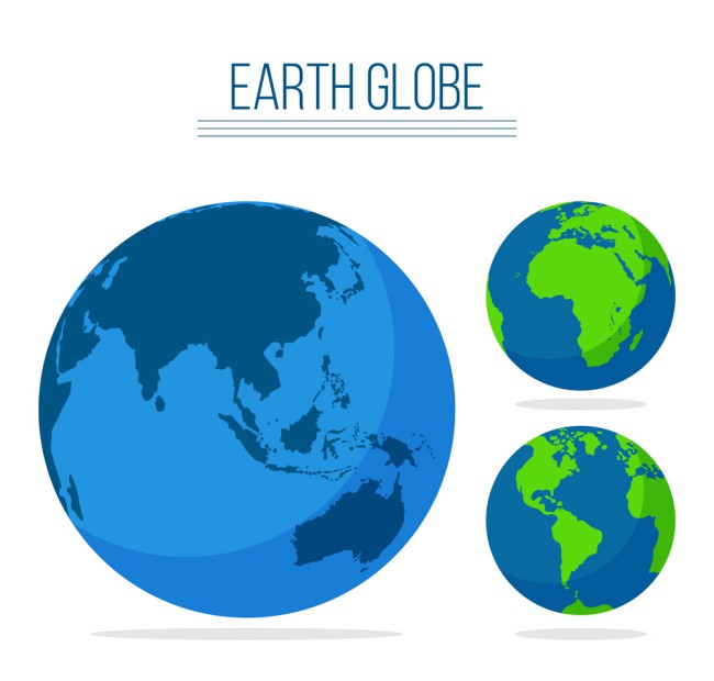 3款创意蓝色地球矢量素材16素材网精选