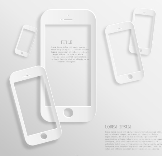 白色数码手机框背景矢量素材16素材