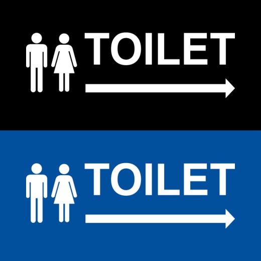 2款公共厕所标志banner矢量图素材