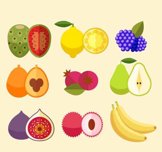 9款彩色水果和切面设计矢量素材16图库网精选