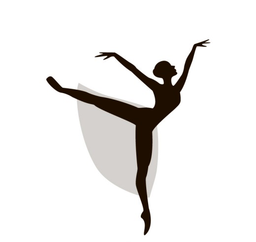 芭蕾舞女郎剪影矢量图素材中国网精选