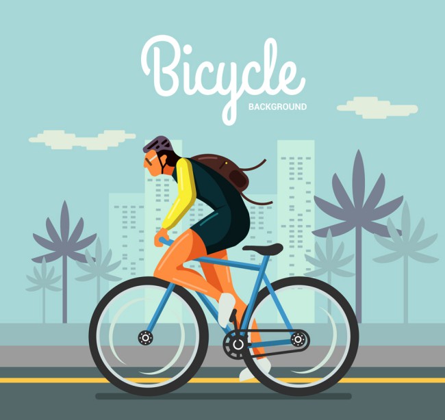 创意骑单车健身的男子矢量素材16图库网精选