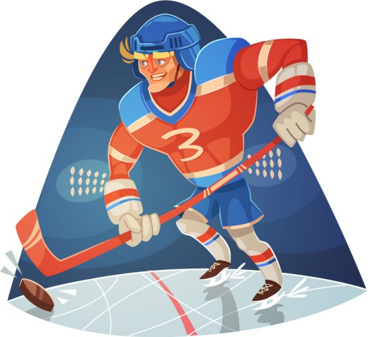卡通冰球运动员插画矢量素材16素材网精选