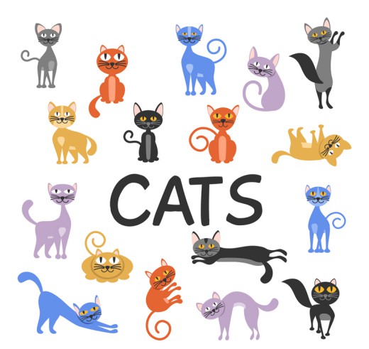 17款卡通猫咪设计矢量素材16图库网精选