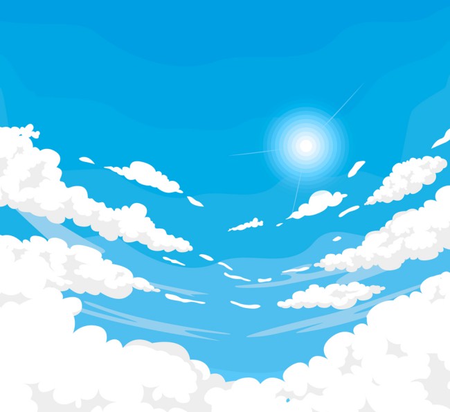 蓝色天空云朵风景矢量素材素材天下
