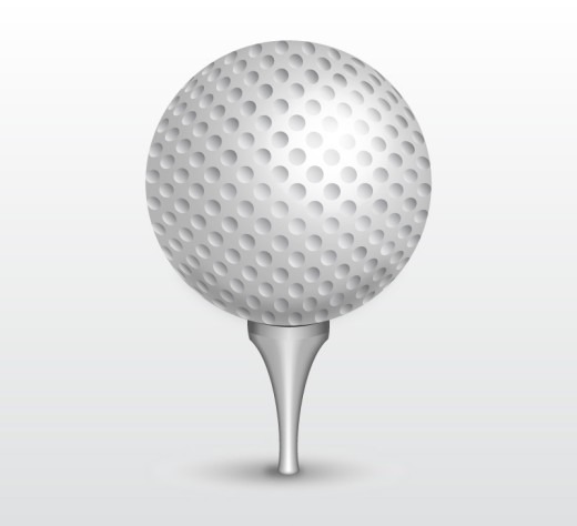 精美白色高尔夫球矢量素材素材中国
