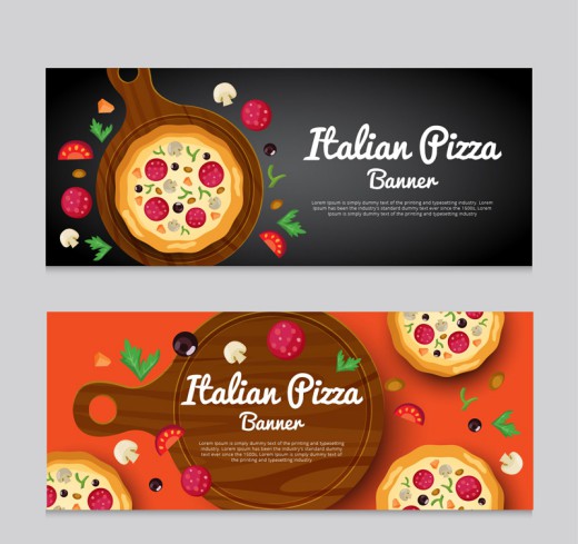 2款创意意大利披萨banner矢量图16设计网精选