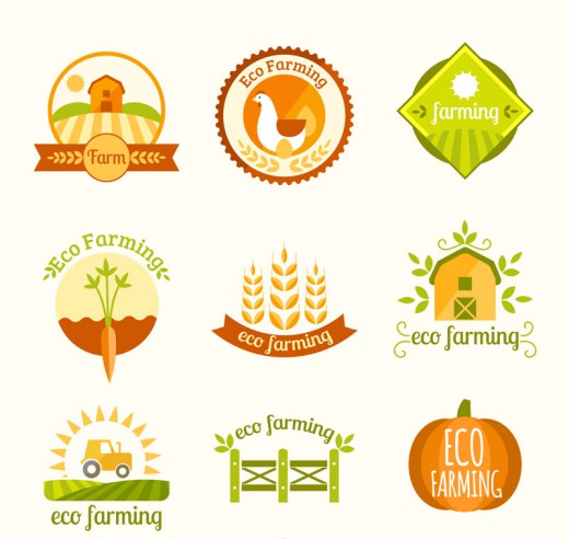 9款彩色生态农耕标签矢量素材16图
