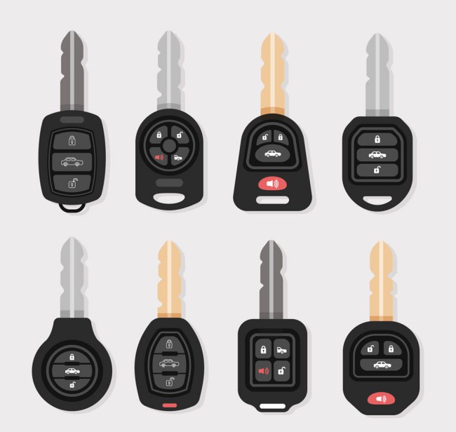 8款黑色车钥匙设计矢量素材普贤居素材网精选