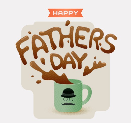 创意咖啡杯父亲节艺术字贺卡矢量素材素材中国网精选