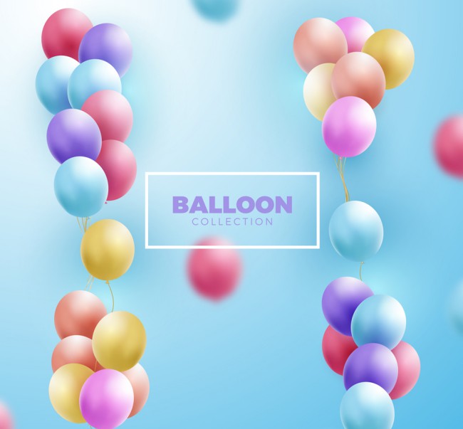 2款彩色气球束设计矢量素材16图库网精选