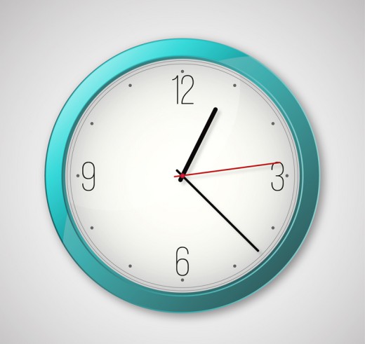 精美简洁蓝色时钟矢量素材16设计网