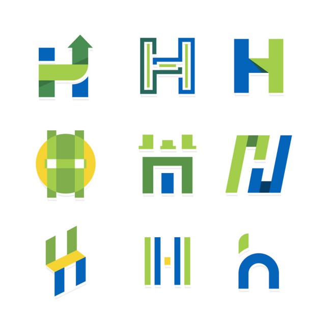 9款创意大写字母h标志矢量图素材中国网精选