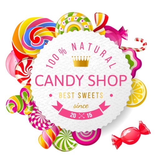 糖果商店海报矢量素材16设计网精选