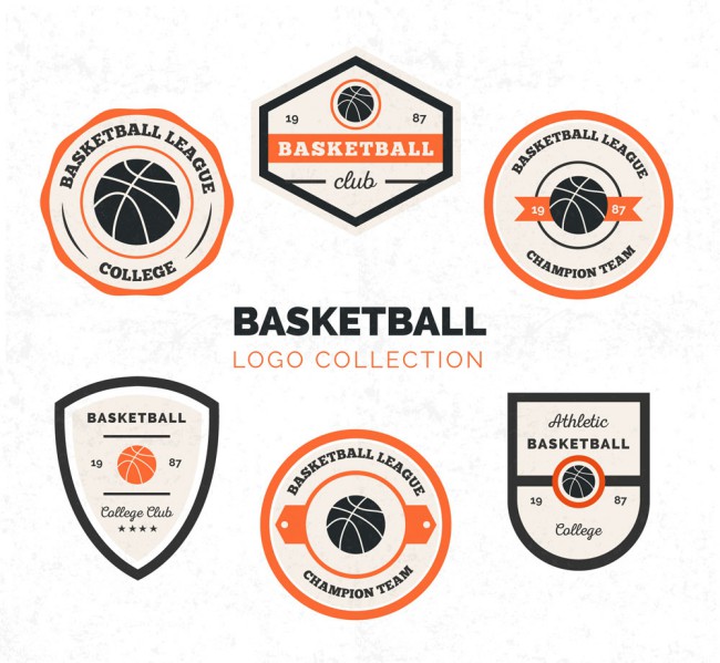 6款创意篮球俱乐部标志矢量素材16图库网精选