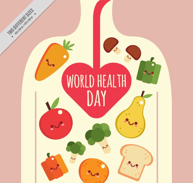创意世界健康日蔬菜贺卡矢量素材16素材网精选