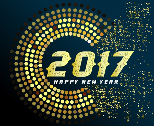 金色圆环2017年新年贺卡矢量素材16图库网精选
