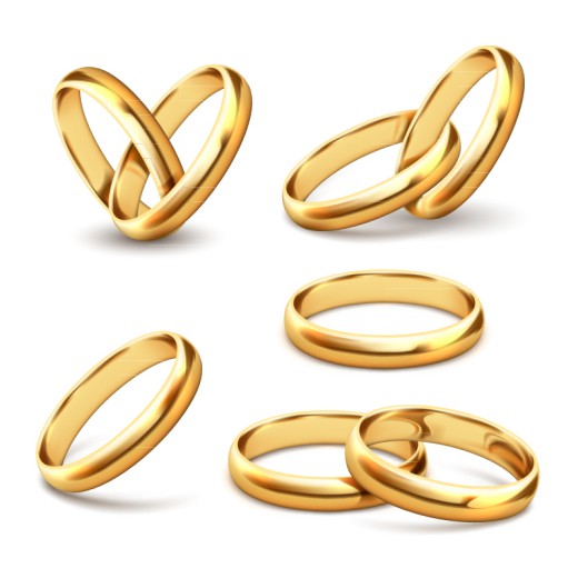 5款质感金色戒指设计矢量素材普贤居素材网精选