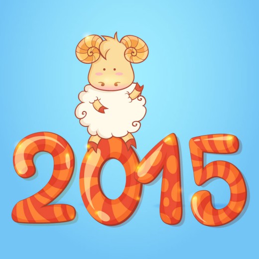 2015年卡通绵羊背景矢量素材16设计