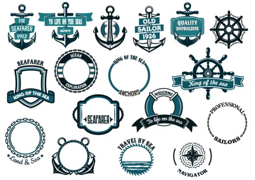 17款复古航海标签矢量素材16设计网精选