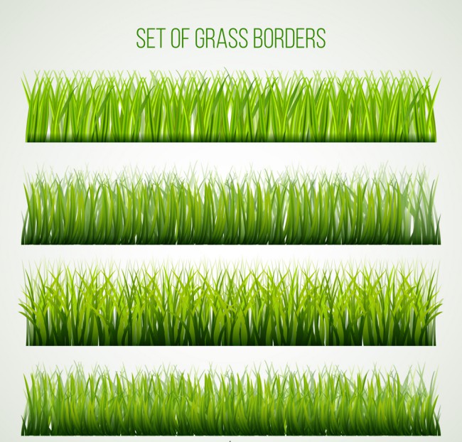 4款绿色茂盛草丛设计矢量素材素材中国网精选