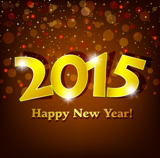 金色剪纸2015新年背景矢量素材素材
