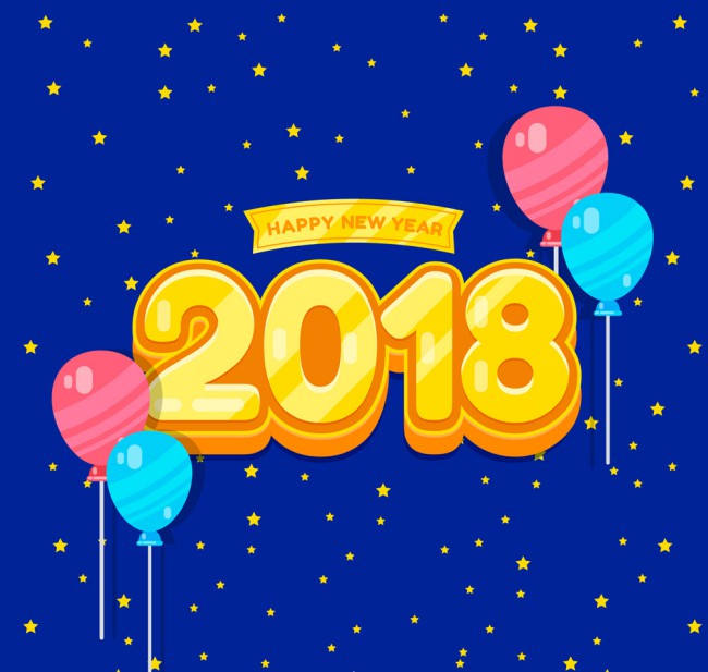 2018年彩色气球艺术字矢量图素材中国网精选