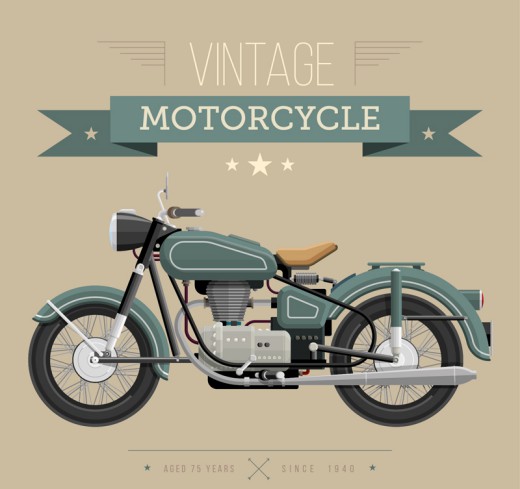 复古时尚摩托车海报矢量素材16设计网精选