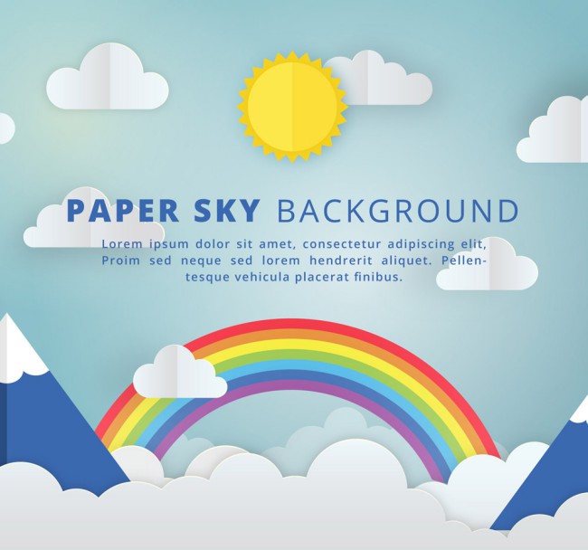 创意雪山间的彩虹风景矢量素材16图库网精选