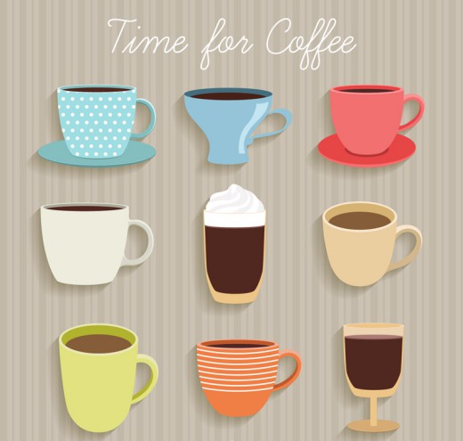 9款美味咖啡杯设计矢量素材16图库网精选