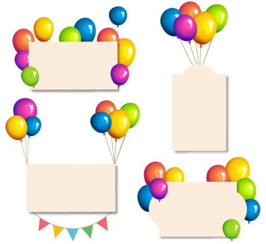 4款气球装饰卡片矢量素材16设计网精选