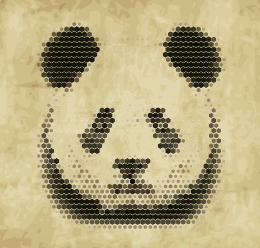 抽象熊猫头像矢量素材普贤居素材网精选
