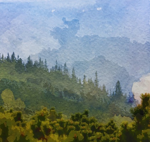 水彩绘森林风景矢量素材素材中国网精选