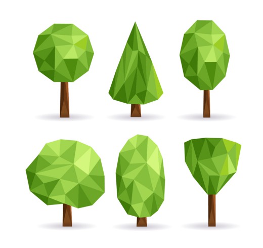 6款创意绿色树木矢量素材普贤居素材网精选