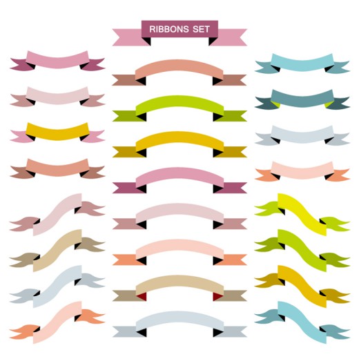 25款彩色纸质丝带设计矢量素材素材天下精选